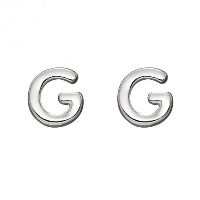 Initial G Sterling Silver Stud Earrings E6024