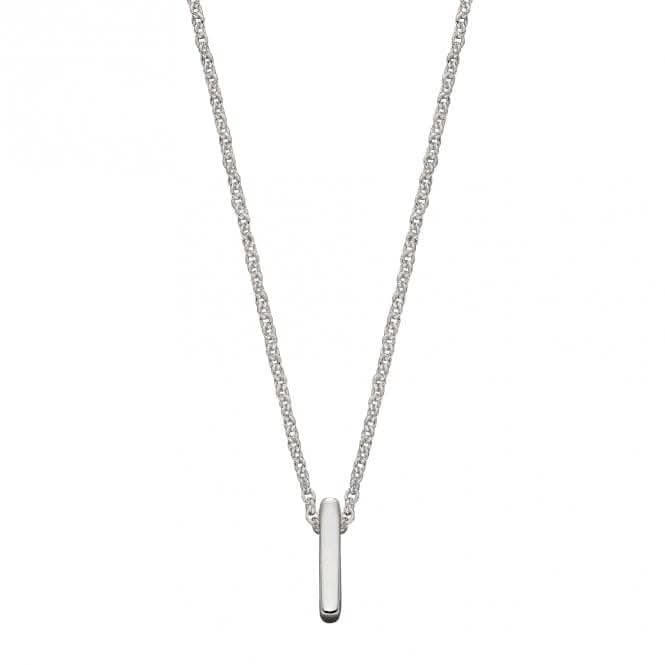 Initial I Plain Silver Initial Necklace N4436