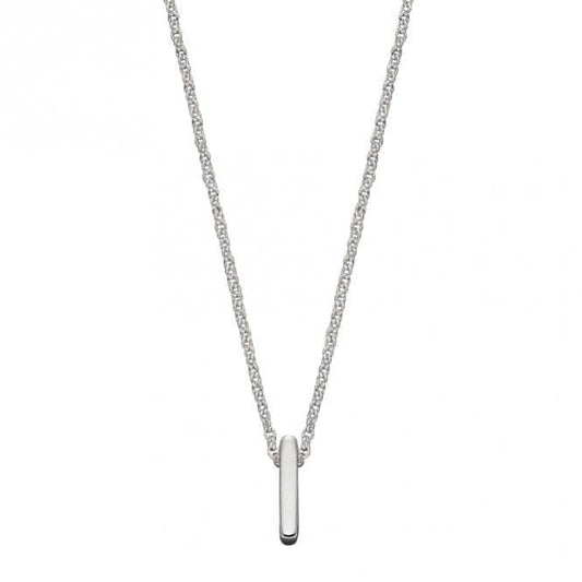 Initial I Plain Silver Initial Necklace N4436