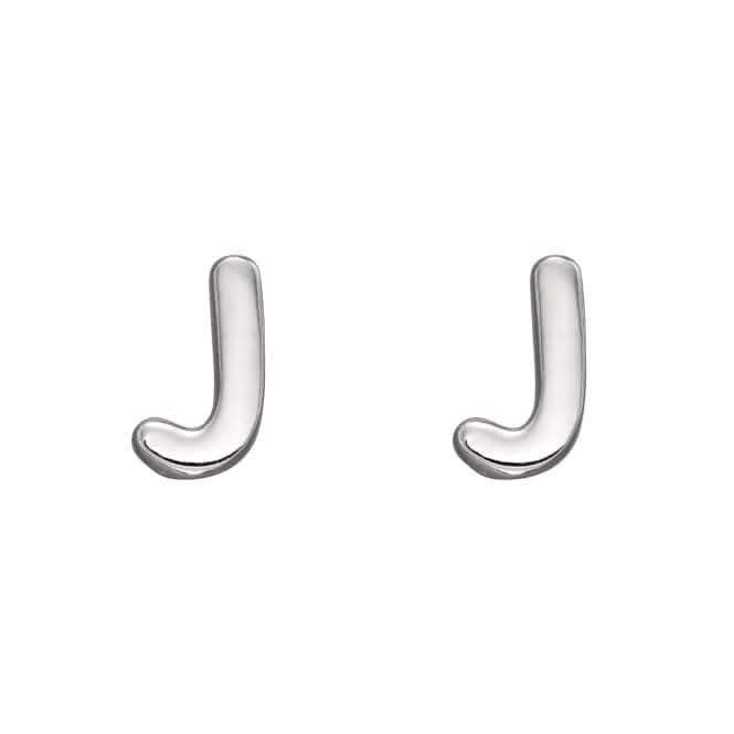Initial J Sterling Silver Stud Earrings E6027