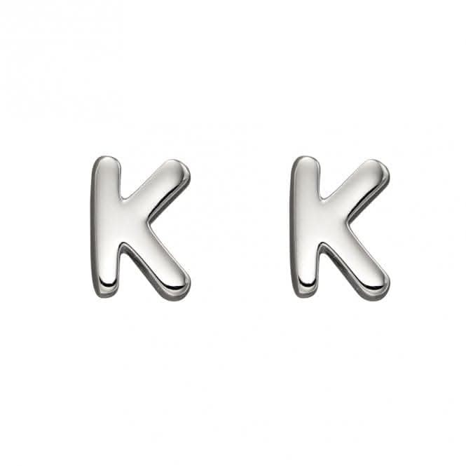 Initial K Sterling Silver Stud Earrings E6028