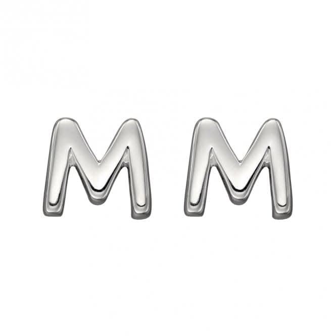 Initial M Sterling Silver Stud Earrings E6030