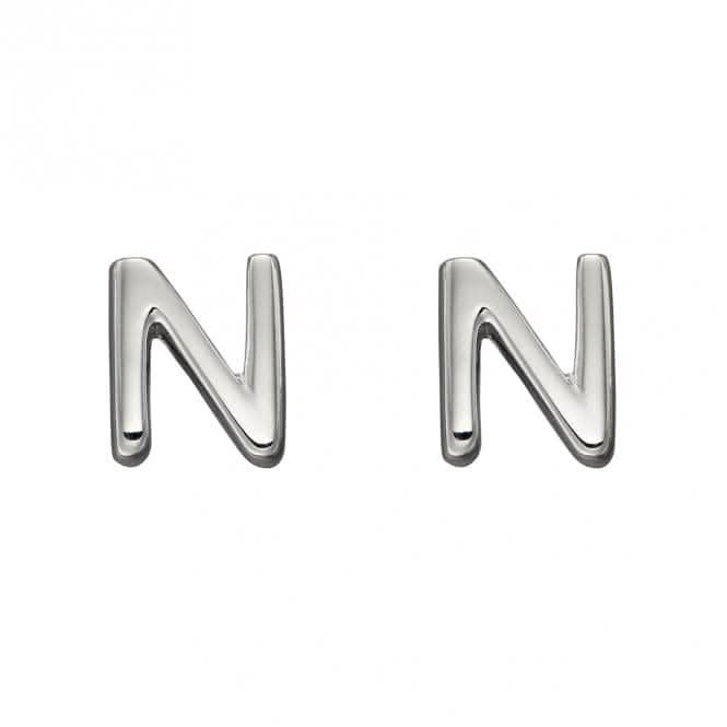 Initial N Sterling Silver Stud Earrings E6031