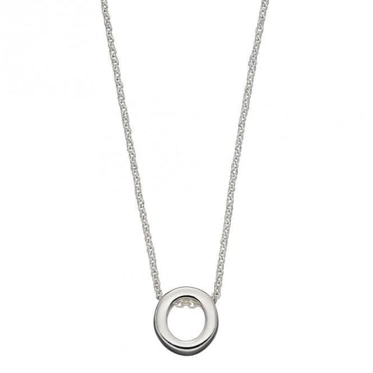 Initial O Plain Silver Initial Necklace N4442