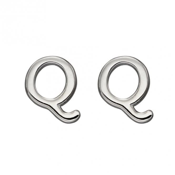 Initial Q Sterling Silver Stud Earrings E6034