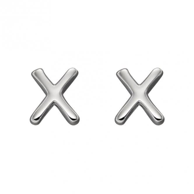Initial X Sterling Silver Stud Earrings E6041