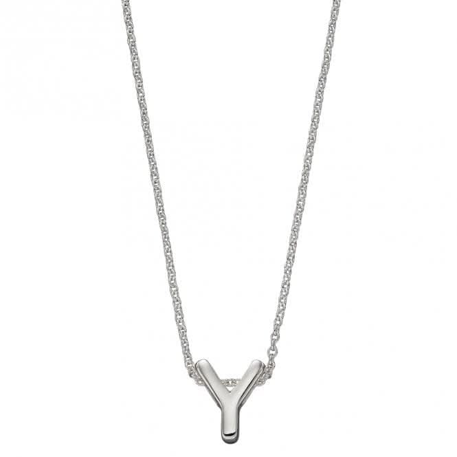 Initial Y Plain Silver Initial Necklace N4452