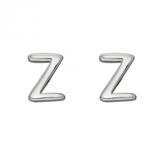 Initial Z Sterling Silver Stud Earrings E6043