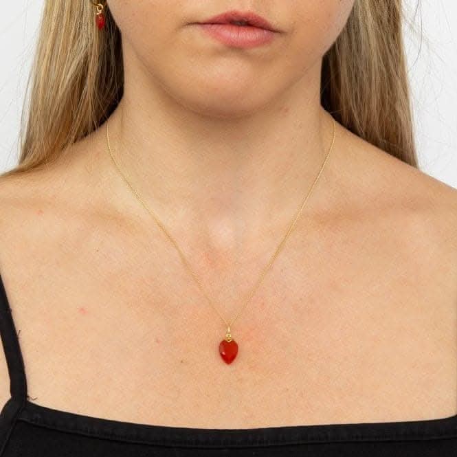 July Yellow Gold Plated Birthstone Chalcedony Stone Pendant P4981