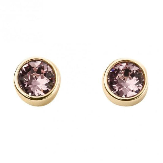 June Yellow Gold Plated Birthstone Earrings with Swarovski Crystal E1542