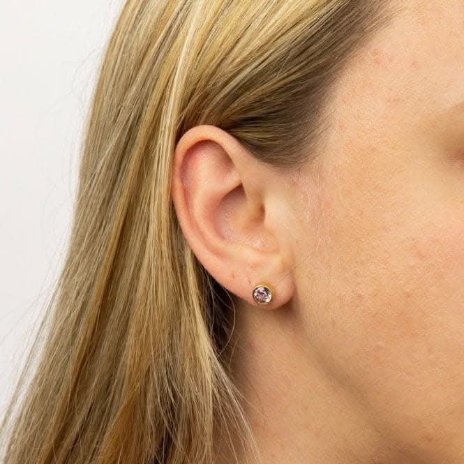 June Yellow Gold Plated Birthstone Earrings with Swarovski Crystal E1542