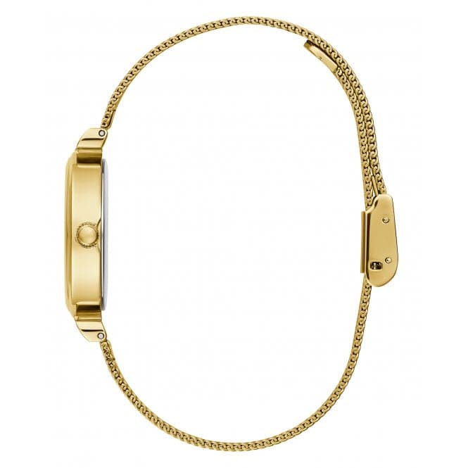 Guess Watches Ladies Array Stainless Steel Mesh Gold Tone Watch Gw0471l2