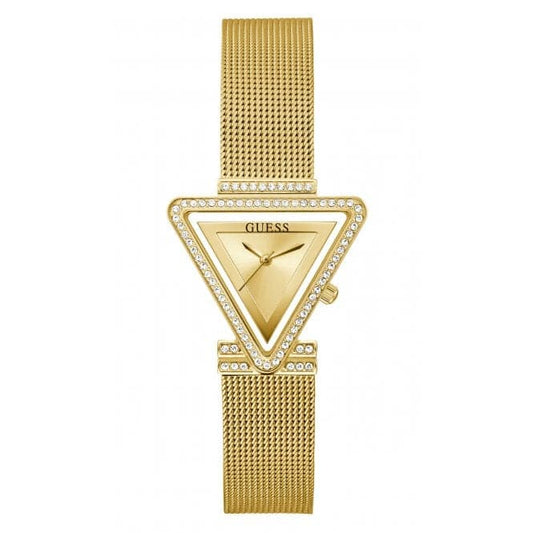 Guess Watches Ladies Fame Stainless Steel Mesh Gold Tone Watch Gw0508l2