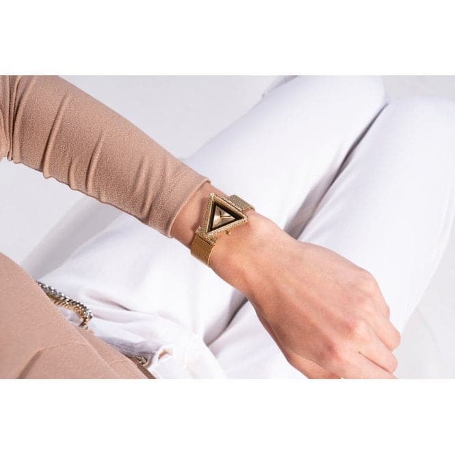 Guess Watches Ladies Fame Stainless Steel Mesh Gold Tone Watch Gw0508l2