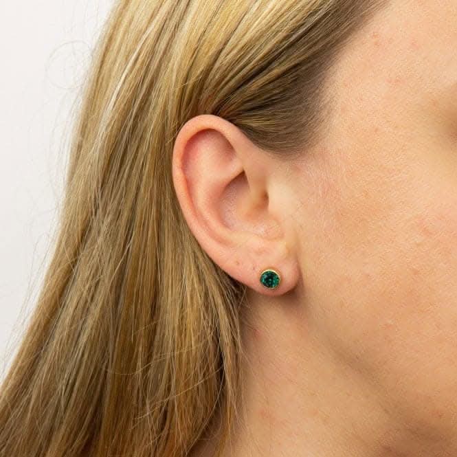 May Yellow Gold Plated Birthstone Earrings with Swarovski Crystal E1541