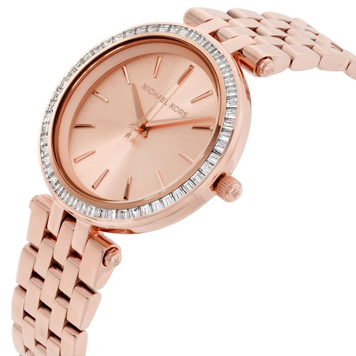 Michael Kors Women’s Watch Stainless Steel Rose Gold Strap With Rose Gold Dial And Crystals MK3366