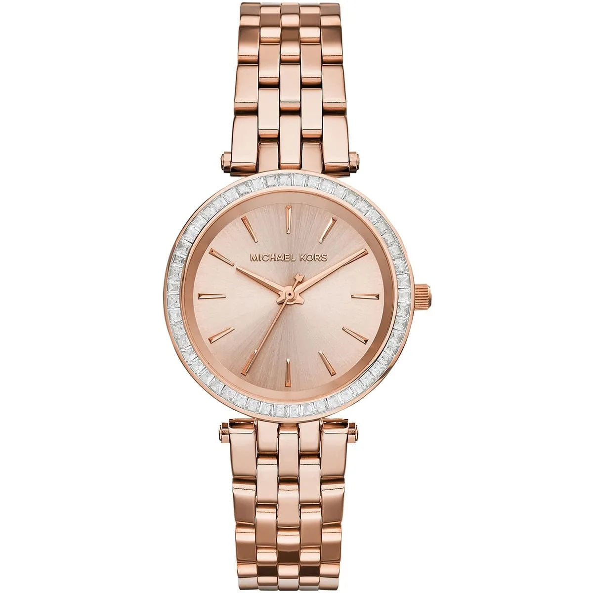 Michael Kors Women’s Watch Stainless Steel Rose Gold Strap With Rose Gold Dial And Crystals MK3366