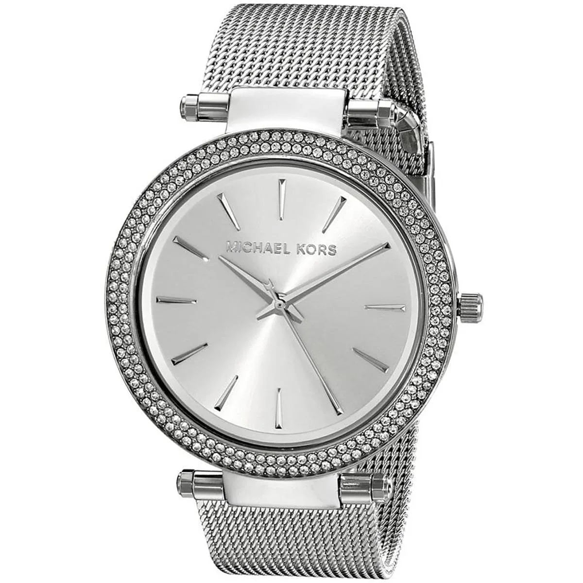 Michael Kors Women’s Watch Stainless Steel Silver Mesh Strap With Silver Dial And Crystals MK3367
