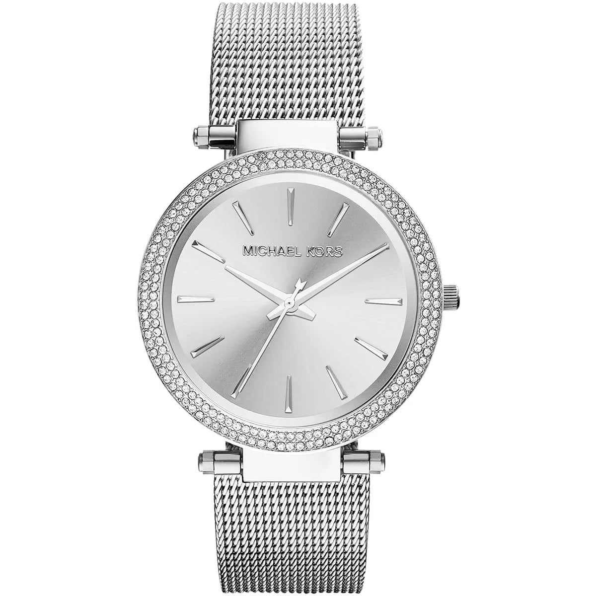 Michael Kors Women’s Watch Stainless Steel Silver Mesh Strap With Silver Dial And Crystals MK3367
