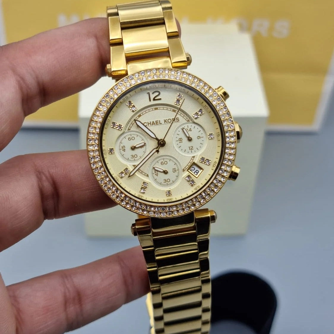 Michael Kors Women’s Watch Stainless Steel Gold Strap With Gold Dial MK5354