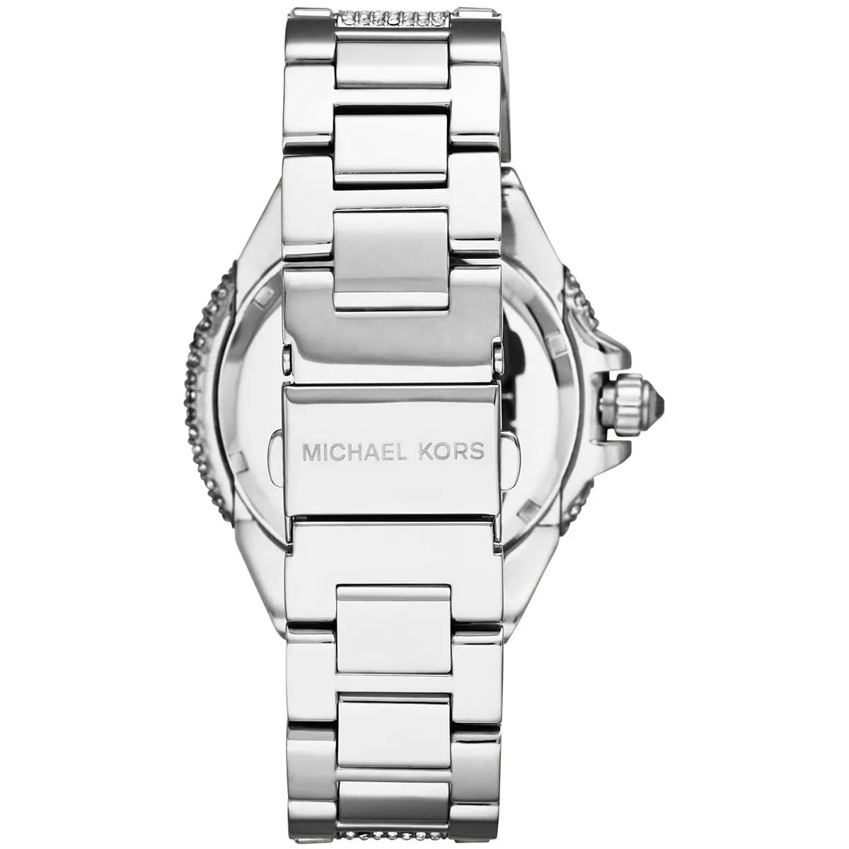 Michael Kors Women’s Watch Stainless Steel Silver Strap With Pave Crystal Silver Dial MK5869
