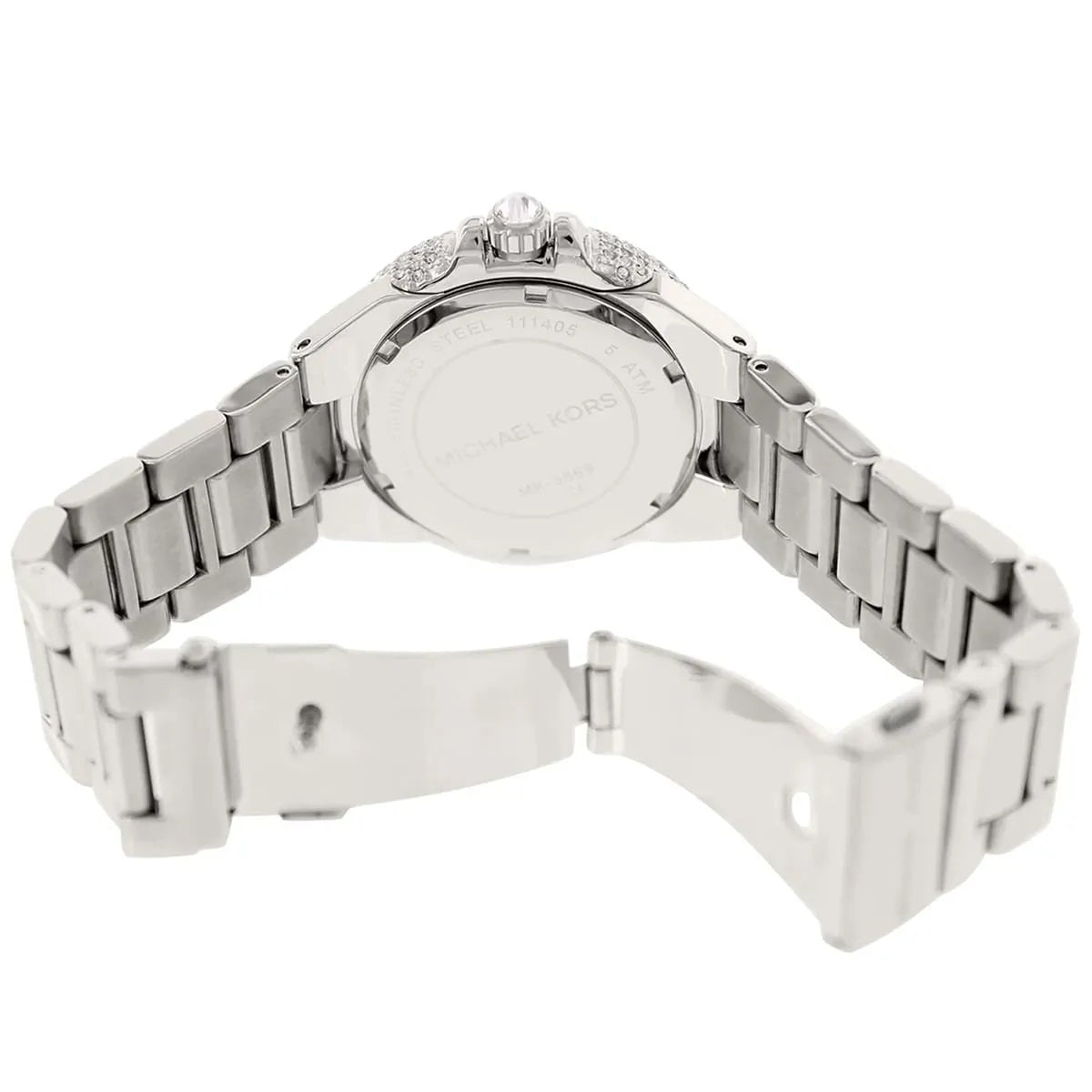 Michael Kors Women’s Watch Stainless Steel Silver Strap With Pave Crystal Silver Dial MK5869