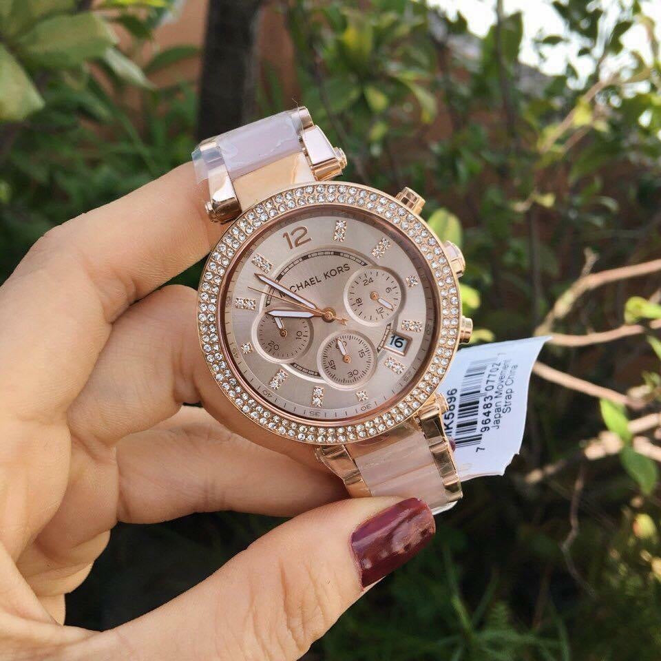 Michael Kors Women’s Watch Stainless Steel Rose Gold Strap With Rose Gold Dial MK5896