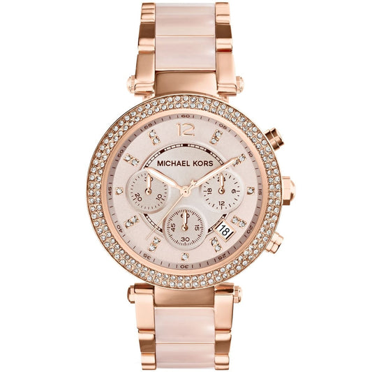 Michael Kors Women’s Watch Stainless Steel Rose Gold Strap With Rose Gold Dial MK5896