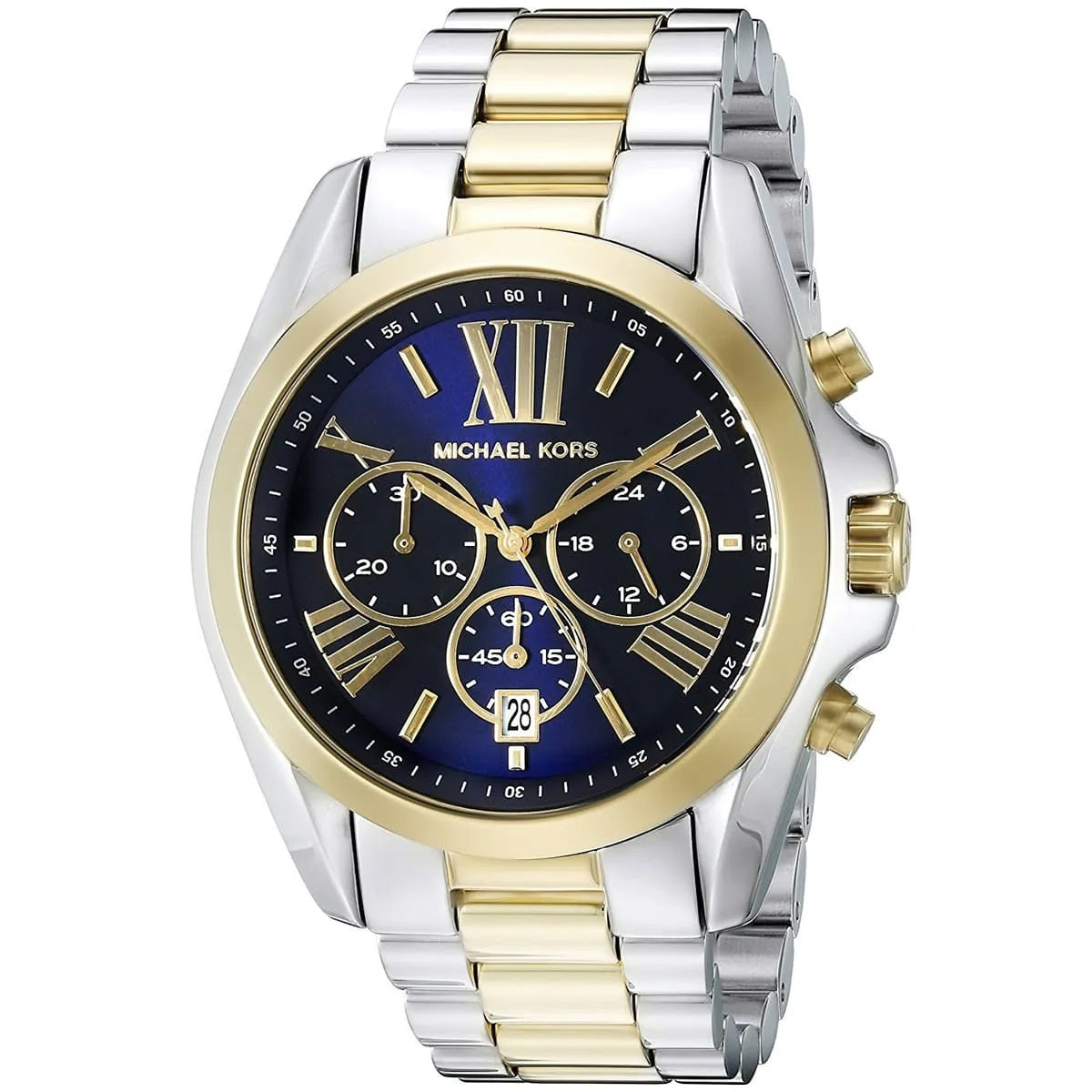 Michael Kors Women’s Watch Stainless Steel Two Tone Gold & Silver Strap With Blue Dial MK5976