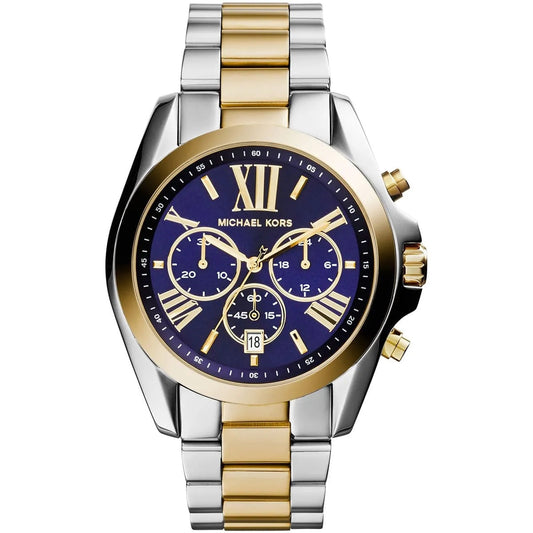 Michael Kors Women’s Watch Stainless Steel Two Tone Gold & Silver Strap With Blue Dial MK5976