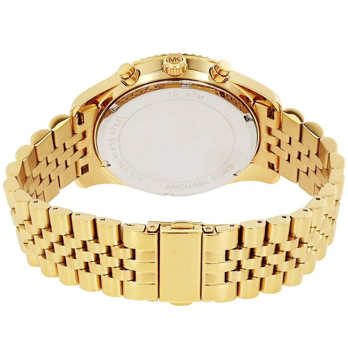 Michael Kors Men’s Watch Stainless Steel Gold Strap With Pave Crystal Dial MK8494