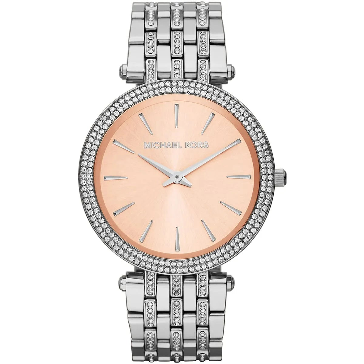 Michael Kors Women’s Watch Stainless Steel Silver Strap With Beige Dial And Crystals MK3218