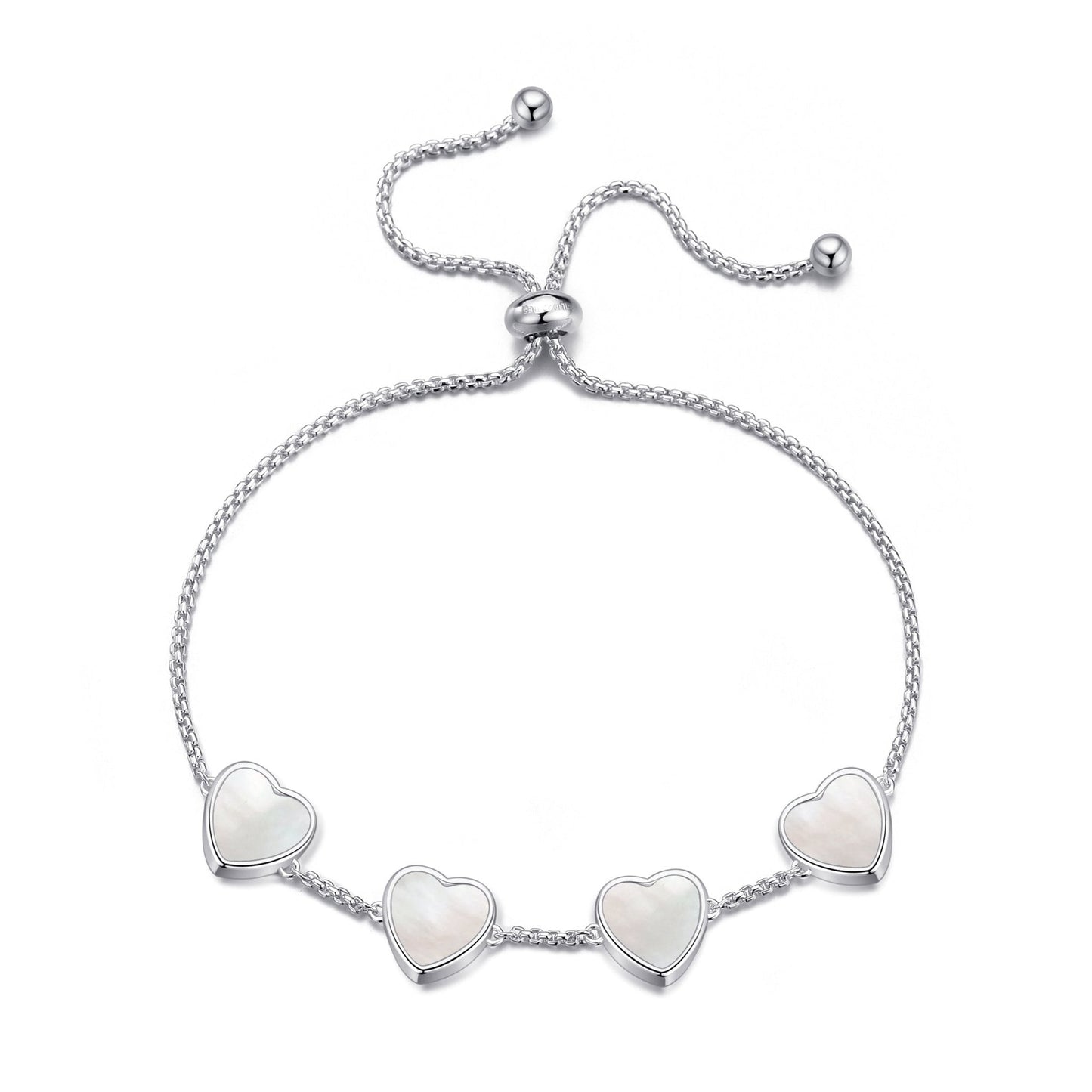 Mother of Pearl Gemstone Multi Heart Friendship Bracelet