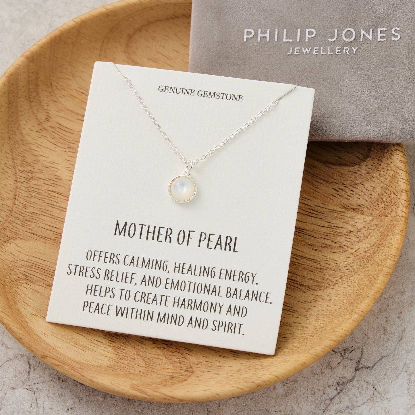 Mother of Pearl Necklace with Quote Card