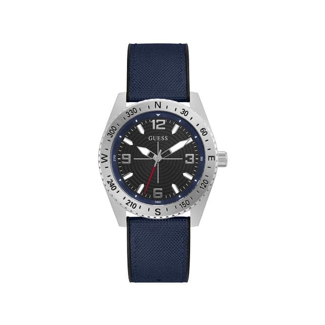 Guess Watches North Mens Sport Silver Stainless Steel Watch Gw0328g1