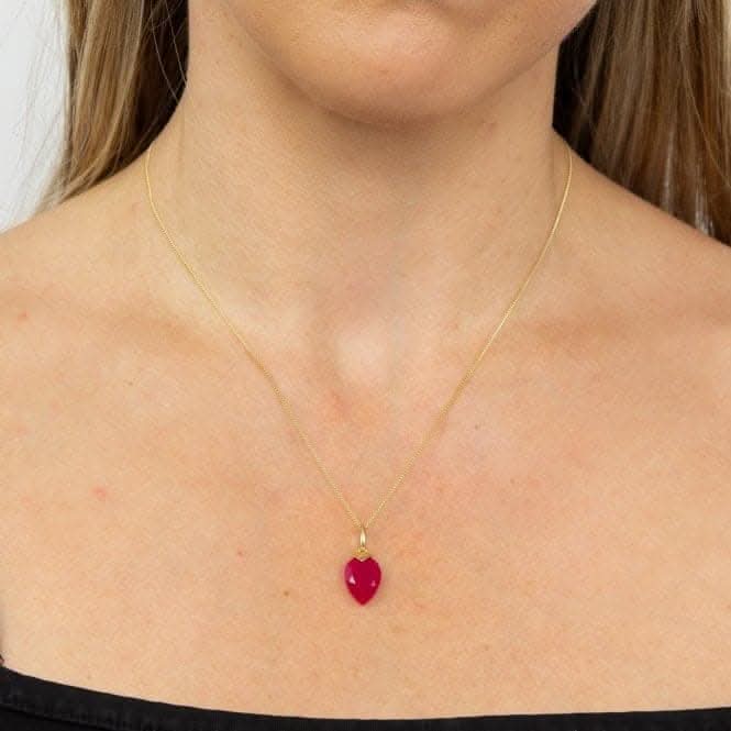 October Yellow Gold Plated Birthstone Chalcedony Stone Pendant P4984