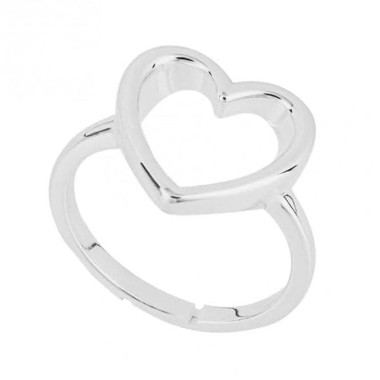 Open Heart Silver Ring R3822