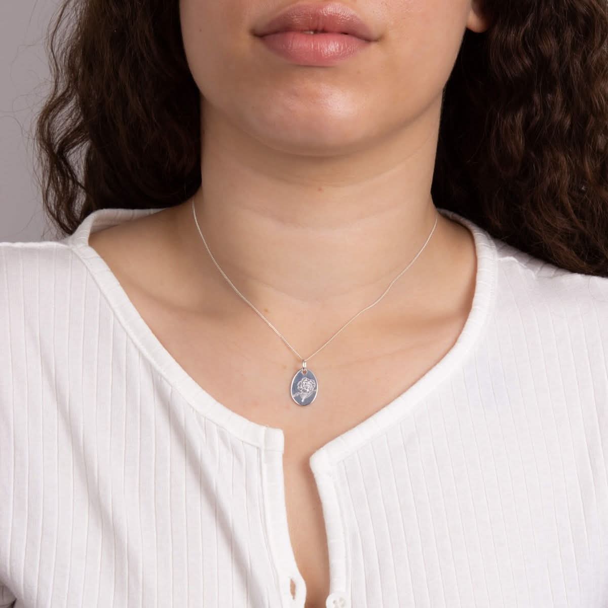 January Carnation Birth Blooms Pendant P5115