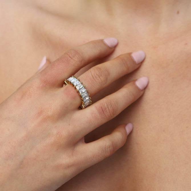 Pave Baguette Ring