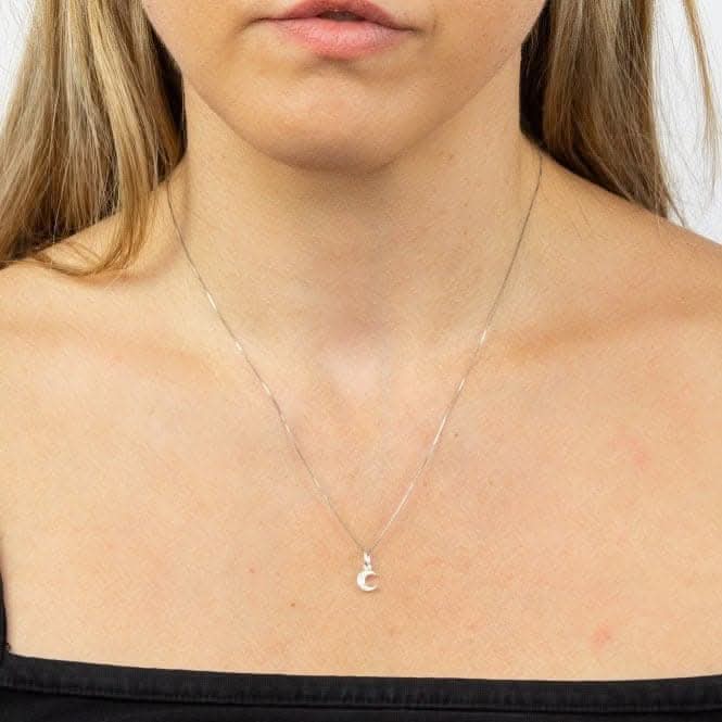 Pave Set Crescent Moon Pendant with Zirconia P4973C