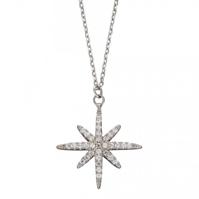 Pave Set Zirconia Starburst Necklace N4421C