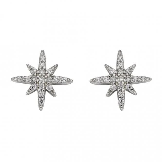Pave Set Zirconia Starburst Stud Earrings E5987C