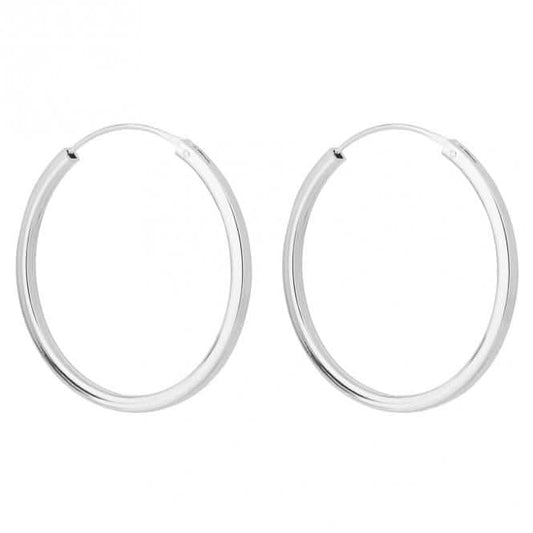 Plain Medium Square Cut Hoop Earrings E6283