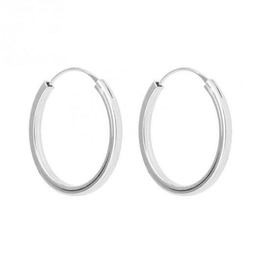 Plain Small Square Cut Hoop Earrings E6282