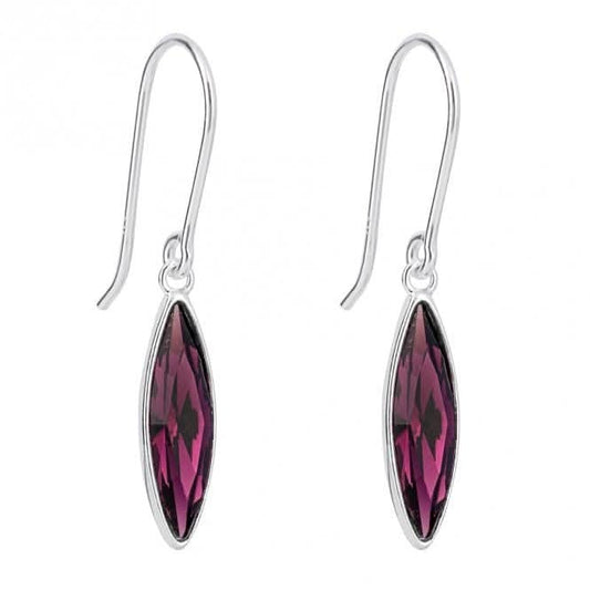 Preciosa Slim Navette Earrings In Silver E6281M