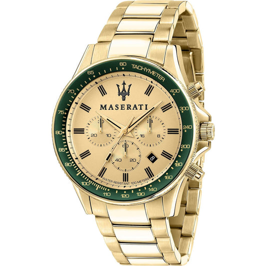 Maserati R8873640005 Sfida Chrono Mens Gold Watch