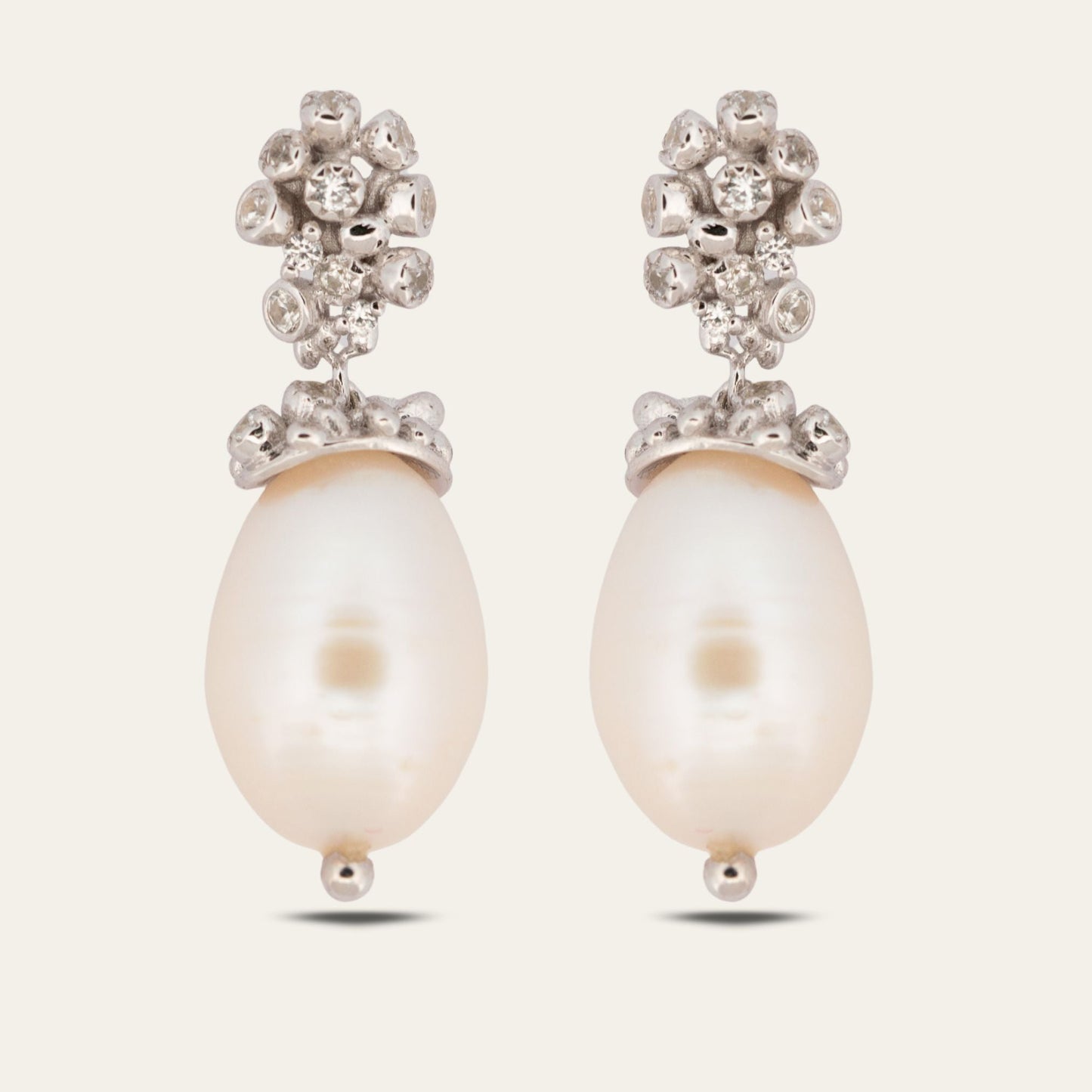 Silver Baroque Pearl Earrings - Lyra