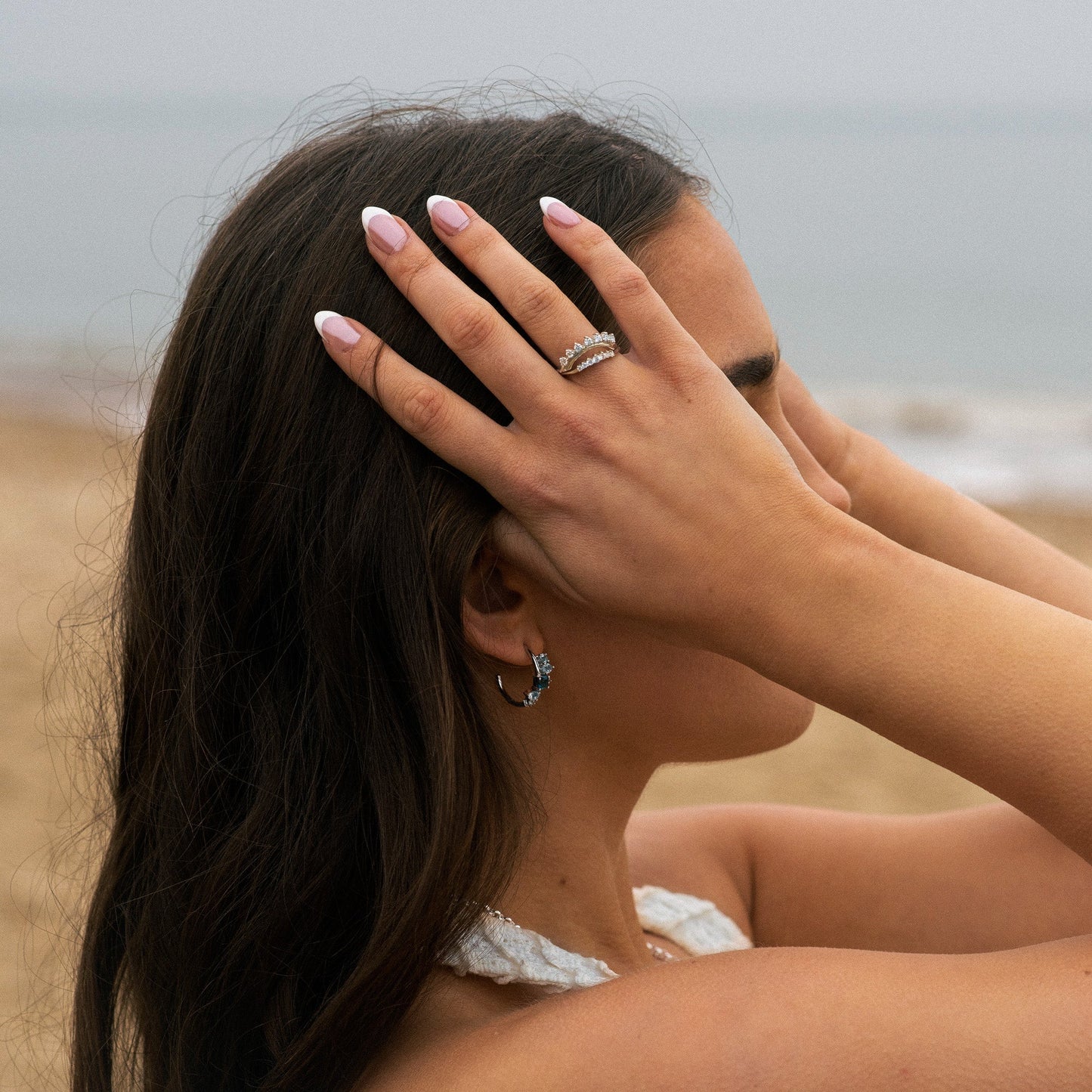 Silver Topaz Gemstone Zaria Earrings