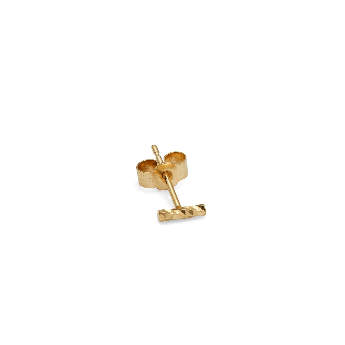 Single Mini Faceted Bar Stud Earring - Gold