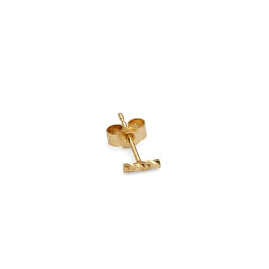 Single Mini Faceted Bar Stud Earring - Gold